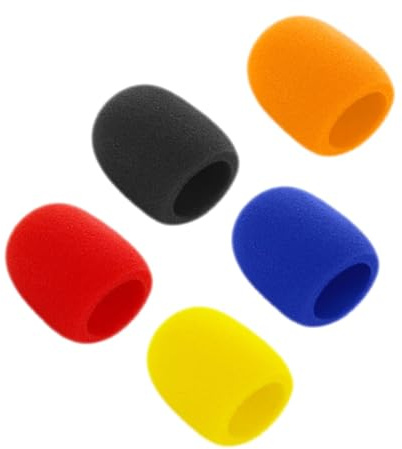 MUELODSIC 5pcs Handheld Mic Windscreen Covers Sponge Protectors for Wireless Microphone Stage Vocal Dampener