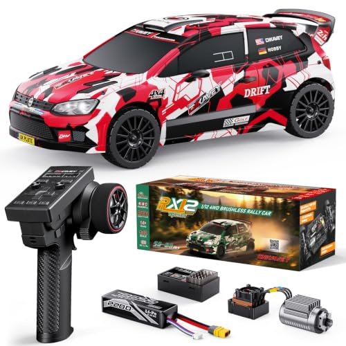 DIKAVEY 1/12 RC-Autos für Erwachsene,Brushless Drift Ferngesteuertes Car | Max 50 MPH mit Gyro, 4WD RTR High Speed Rally, mit 3S 2200 mAh Drifting RC-Fernbedienungsauto für Erwachsene