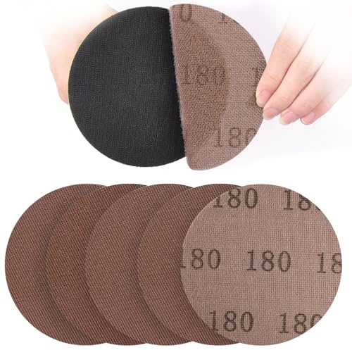 UMXIUO 30 Pièces Disque Abrasif 150 mm Maille Grain 180 Papier a Poncer | Disque de ponçage Autoagrippant pour Ponceuse Excentrique, Ponceuse Plâtre, Murale, Anticolmatage