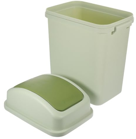 Alipis Cubo de Basura Tapa Giratoria de Plástico Basurero Tapa Abatible para Baño Cocina Oficina Garaje Dormitorio y Sala de Estar Verde