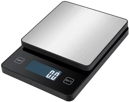 ZKLGS Balanzas de Portátiles, Báscula Digital electrónica Recargable de 3 kg/0,1 g, báscula eléctrica de Cocina de Acero Inoxidable for Hornear, precisión de Gramos