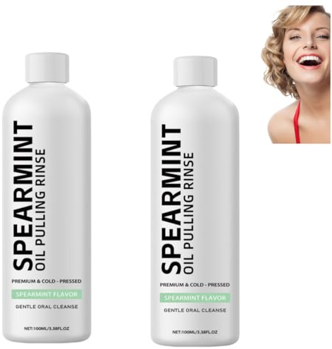 Collutorio all'olio bianco, collutorio all'olio di menta piperita, pulizia profonda, delicato ed efficace, adatto a denti e gengive