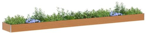 vidaXL Jardinière surélevée 775 x 100 x 36 cm Acier galvanisé, Jardin et Terrasse, Bac à Plantes Métallique, Lit Élevé Extérieur, Solutions pour Espaces Urbains, Design Durable