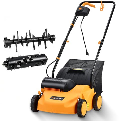 Hoteche elektrisk vertikalskärare 1 300 W, 2 500 varv/min arbetsbredd 320 mm, låda med 35 l, orange och svart