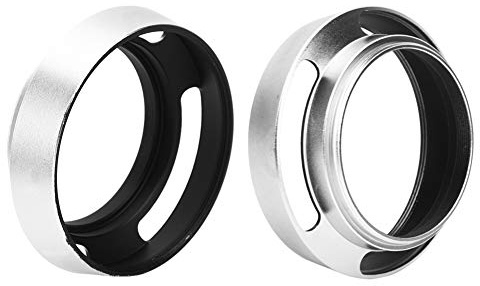 Tomantery Paraluce in Metallo per Fotocamera, Vernice Opaca da 43 Mm, Paraluce in Lega di Alluminio Color Argento, Migliore qualità Dell'immagine, da 2 Pezzi per Fotografi