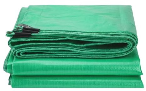 Tarpaulin Extra Heavy Duty Waterproof 250 x 250 cm Heavy Duty, with Eyelets Camping Ground Sheet Easy to Wash for Garden Furniture Camping Ground Sheet Truck Cover, Green
