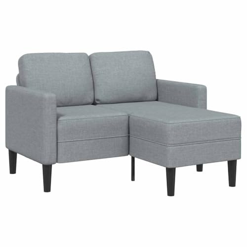 Yisssmeng L-Form 2-Sitzer Chaiselongue Hellgrau 125 cm, Ecksofa mit Recamier, Stoff & Metallrahmen, für Wohnzimmer/Studio/Gästezimmer