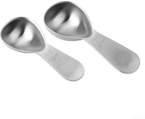 Mango corto de acero inoxidable para cucharada de café diseñada para espacios reducidos, incluyendo contenedores de almacenamiento y para bolsas de café (B)