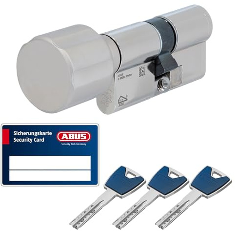 ABUS EC880 Schließzylinder modular Knaufzylinder 60/55K gleichschließend Türzylinder für Haustür und Wohnungstür inkl. Sicherungskarte