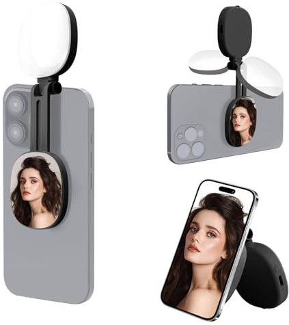 Luce del ritratto del telefono con 3 modalità di colore Luce circolare regolabile per fotografia di trucco Vlog Alta misurazione della resa cromatica Design portatile Riflettore del telefono portatile
