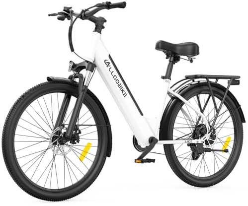 CHEEVALRY AM27 Elektrofahrrad 27,5 Zoll E-Bike für Damen und Herren 250W Motor 36V 15Ah Akku 25 km/h 7-Gang-Schaltung 3 Unterstützungsstufen Scheibenbremsen LED-Beleuchtung (DE-AM27-Weiß)