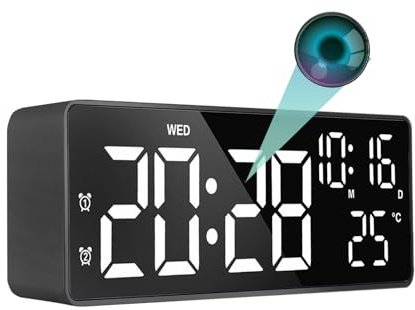 Sveglia 4K FULL UHD WiFi Telecamera spia rossa Videocamera Guardiano intelligente 5 in 1 Mini DV Videoregistratore portatile Supporto Android iPhone App Vista Telecomando 140 Angolo di visione notturn
