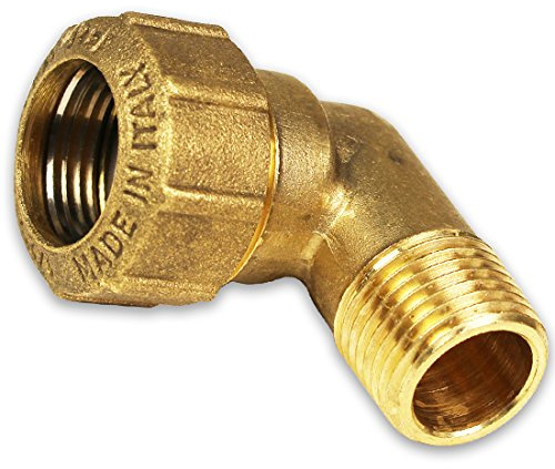 Messing Schraubfitting für PE-Rohr Winkel 90° mit AG 1 1/4'' x 40mm, schwere Ausführung mit DVGW Prüfzeichen