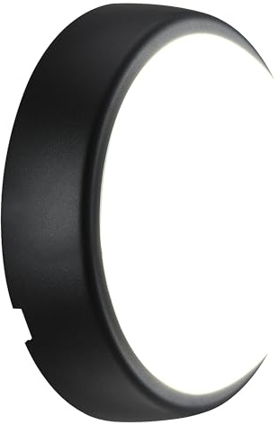 Luceco Eco Mini Éclairage de Cloison LED Extérieur, Éclairage Extérieur Décoratif, Rond, Noir/Blanc, IP54, 5.5W, 450lm, 4000K, EBE5R40
