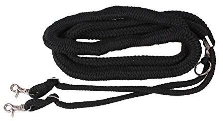 QHP Longierhilfe Longierhilfszügel mit Clips in Verschiedenen Farben (XS, Schwarz)