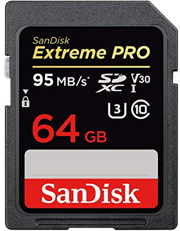 SanDisk Extreme Pro - Tarjeta de Memoria SDXC de 64 GB, hasta 95 MB/s, Class 10 y U3 y V30 (Reacondicionado)