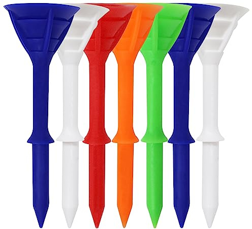 FINGER TEN Tees Golf Plastique Coupe 3 1/4 Pouce 83mm Long Incassable Valeur 50 Pcs, ÉTape Down Tee Durable Outil Accessoire pour Hommes Femmes Enfant Couleur Bleu Blanc Mixte
