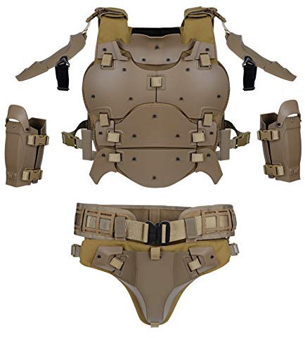 DETECH Airsoft Tactical Vest Warrior Verstellbarer Körperschutz Anzug Jagd Paintball Schutzträger Schießen Zubehör mit Taillengürtel