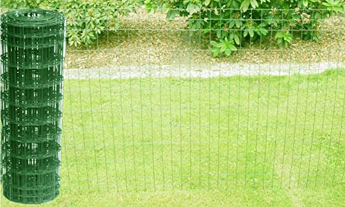 EXCOLO Schweißgitterzaun Grün RAL 6005 | 1,0 m Hoch | 10 m Lang | Maschendrahtzaun Wildzaun Gartenzaun Drahtgitter Maschenzaun Stabiler 5x5 cm Maschen Tierabwehr & Gehege