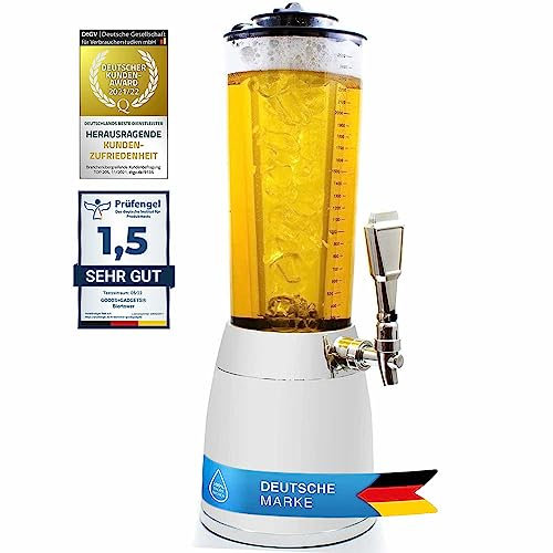 Dispensador de cerveza de 4,0L Torre de Cerveza Cult Columna de bebidas con enfriamiento de hielo de 1,3L Cromo