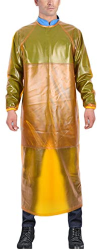 SUJAN Waterproof Smock for Adults Long Sleeve Acid & Alkali Resistant Oil & Chemical Resistant Work Protector (S-M, Earth Yellow)