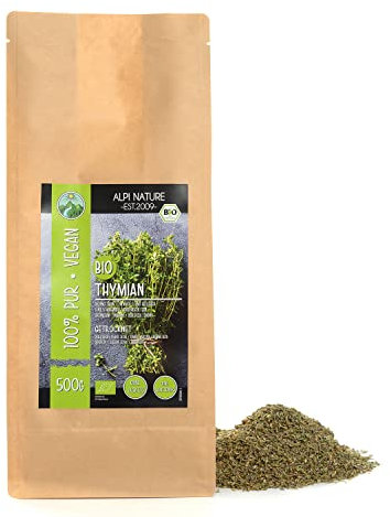 Alpi Nature Organic Thyme Dried 500g 1.1 lb, Dried and Rubbed Herb, Thyme Spice for Cooking