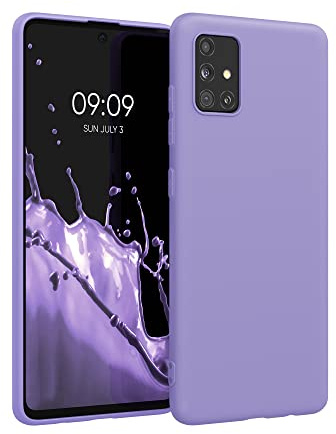 kwmobile Hülle für Samsung Galaxy A51 TPU Case - Handyhülle unterstützt kabelloses Laden, Flexible Schutzhülle, gummiertes Cover in Veilchen Lila