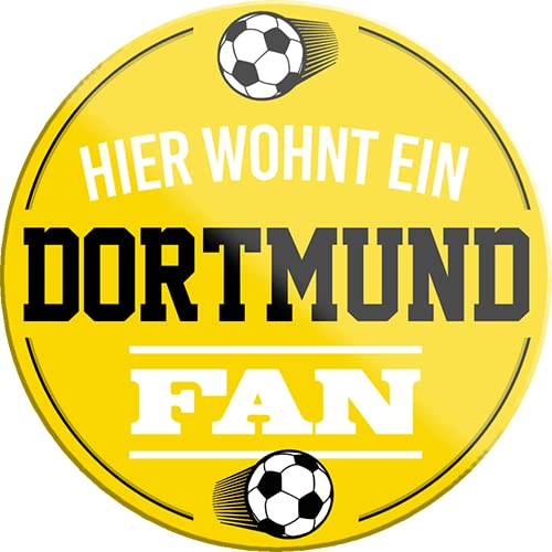 schilderkreis24 – Fußball Magnet “Dortmund Fan“ Deko Kühlschrankmagnet Artikel Sport Verein Geschenkidee Club Weihnachten Fußball Fan Liebhaber Begeisterte 8x8 cm