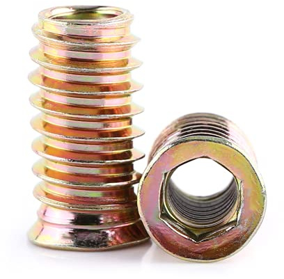 Écrou d'insertion, écrou à tête hexagonale de protection contre la rouille 20 pièces avec trou pré-percé pour meubles en bois pour le travail du bois(M8*25mm)