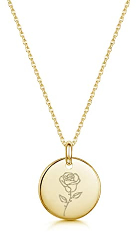 UMAGICBOX Collier Fleur de Naissance Personnalisé en Or ou Argent - Bijou Élégant et Significatif pour Femme - Cadeau d'Anniversaire, Noël, Fête des Mères ou Saint-Valentin