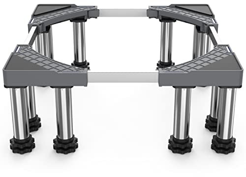 DEWEL Base de Lavadora 12 Pies, Longitud Ajustable 43-57 CM, Altura 18-20 cm, Capacidad de Carga 500 KG Base de Lavadora Ajustable, Adecuada para Secadoras, Refrigeradores y Congeladores