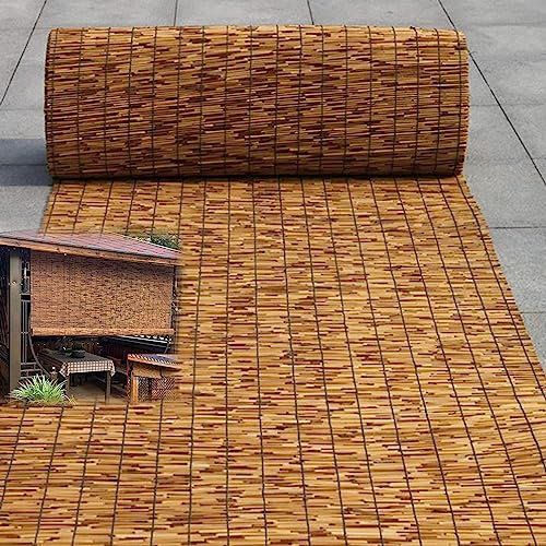 Bambusrollo Outdoor Wetterfest Schilf Vorhang Jalousien Blockieren Sonnenschutzrollo Senkrecht AußEnrollo Schilfvorhang Weidenzaunmatte füR Dachterrasse Balkon Dachfenster ( Size : 60*70cm/24*28in )