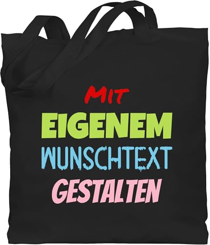 Geschenk mit Namen personalisiert by Shirtracer - Baumwolltasche - Aufdruck selbst gestalten - Wunschtext I Mit eigenem Text personalisiert I Custom Text
