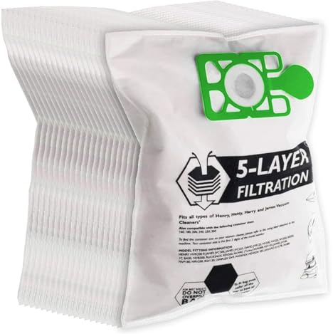 SPARES2GO Cloth Dust Bags compatible with Titan TTB671VAC 800W 15L Vacuum Cleaner (Pack of 20)