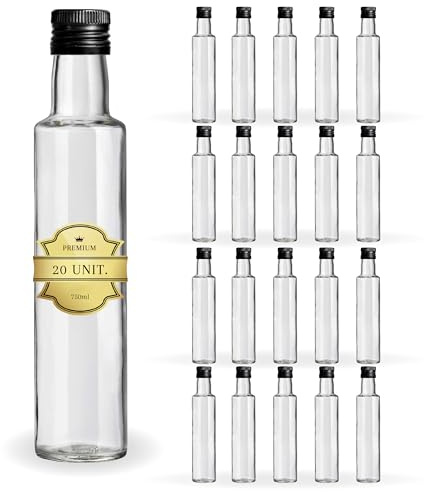 Espirito Rebelde 20 bottiglie in vetro scuro 750 ml con tappo a vite nero - olio di oliva, aceto, alcool - olio di vetro