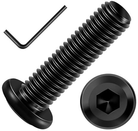 20 Stück M8 x 30 Schrauben, Flachkopfschrauben, Innensechskant Edelstahl A2 V2A Vollgewinde Schwarzes Oxid mit Hex Key