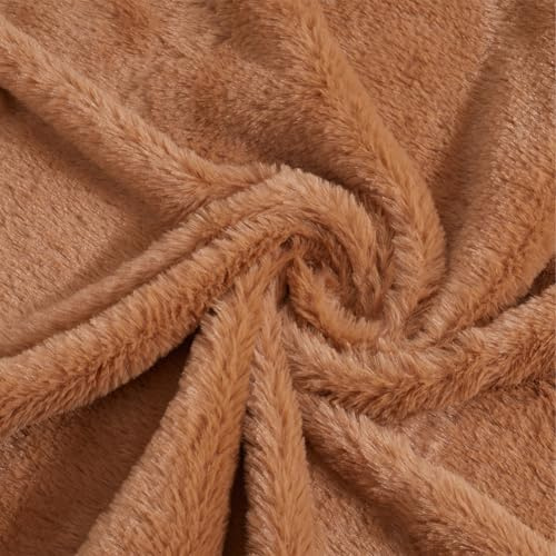 GORGECRAFT Tessuto in Pelliccia Sintetica 1x1.65M Toppe in Peluche Shaggy in Pelliccia Morbida Tagli Soffici Artigianali per Coprisedia Cosplay Cuscino per Sedile Tappeti per Gnomi Colore Cammello