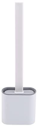 QTANZIQI Silicone Toilet Brush Flat Head Flexible Soft Bristles Brush with Holder Set Cleaning Brush for WC Accessories Toilet Plunger Bathroom Accessories (Color : Gold) silk pillowcase