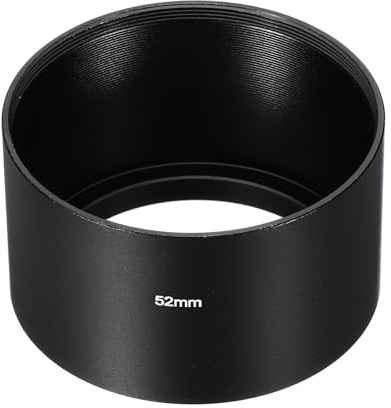 PATIKIL 52mm Paraluce, Paraluce con Superficie Opaca a Lunga Distanza Interno Antiriflesso con Panno per Pulizia per Obiettivo Fotocamera, Nero