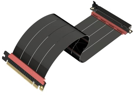 LINKUP - AVA5 PCIE 5.0 stigkabel | RTX5090 RX9070 GPU redo | x16 128GB/s hastighet | Kompatibel med PCIe 4.0 & WRX80/WRX90E | Rak, svart 30 cm (total längd 34 cm)