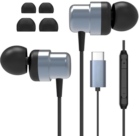 Écouteurs USB-C pour Samsung Galaxy A56/A55/A54/A53/A36/A35/A34/A26/A16 et iPhone 16/15, iPad 5/6/7/Pro/Air, Pixel 8/9