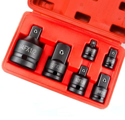 ACEBON 6 pièces Jeu d'adaptateurs de douilles,adaptateur augmentateur 1/4' 3/8' 1/2' 3/4', adaptateur clé a cliquet Cr-V Matériau