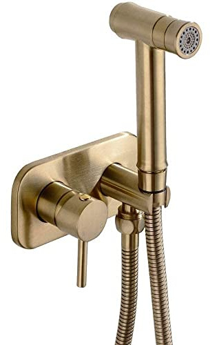 KNKQZXVDF -Taps,Faucets,Hot Cold Bidet Sprayer Tap Kit Brushed Gold Wall Mounted Manual Shower Mixer Control Switch Attachment Faucet