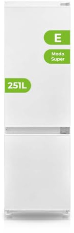 Aspes Frigorífico Combi 2 Puertas Blanco ACI1775500E. Capacidad 251 Litros, No Frost, Multi AirFlow, Puerta Reversible, Bajo Nivel Sonoro, Eficiencia Energética Clase E