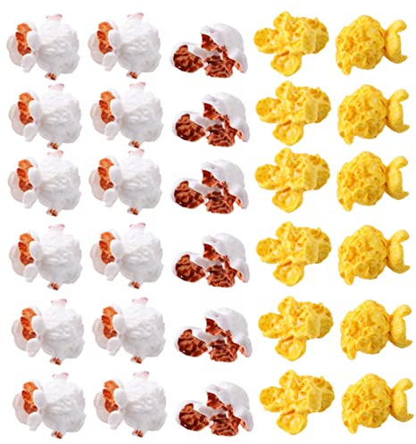 Hohopeti 100pcs Artificial Popcorn Figurine Plastic Resin Miniatures