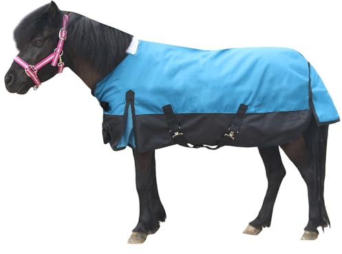 Gallopoff 1200D Pony/Shetty Pferdedecke ohne Füllung (0 g), Leichte, wasserdichte, Atmungsaktive und Reißfeste Regendecke für Fohlen, Minipferde, Zwergpferde, Kleinpferde und Miniponys