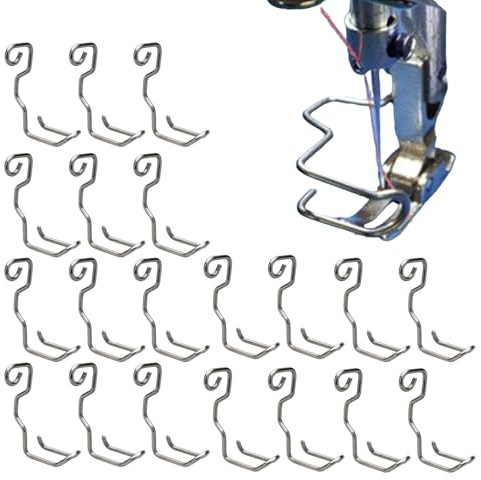 Aguja de seguridad para máquina de coser, protector de dedos para máquina de coser, 20 piezas de protector de dedos con alfiler de seguridad - Herramienta de protección de acero resistente para la