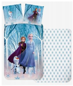 Frost Skog Babypåslakan 100x135 + Örngott 40x60 Bomull Elsa Anna Disney
