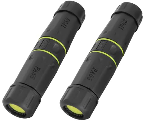 MEIRIYFA Vattentät Cat7 RJ45 koppling IP68, 10 GB RJ45-uttag till hona koppling hane skärmad, IP68 vattentät Ethernet utomhus LAN-kontakt för Cat7/6/6A/5/5e Ethernet-kabel (2-pack)