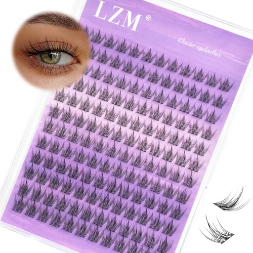 LZM Wimpern Extensions Cluster Lashes C Curl Wimpern Einzeln (NATURAL) | Lash Clusters Natürlich 10-13mm Dünnes Band Cluster Lashes Natürlich Weich und Leicht Wimpern Cluster
